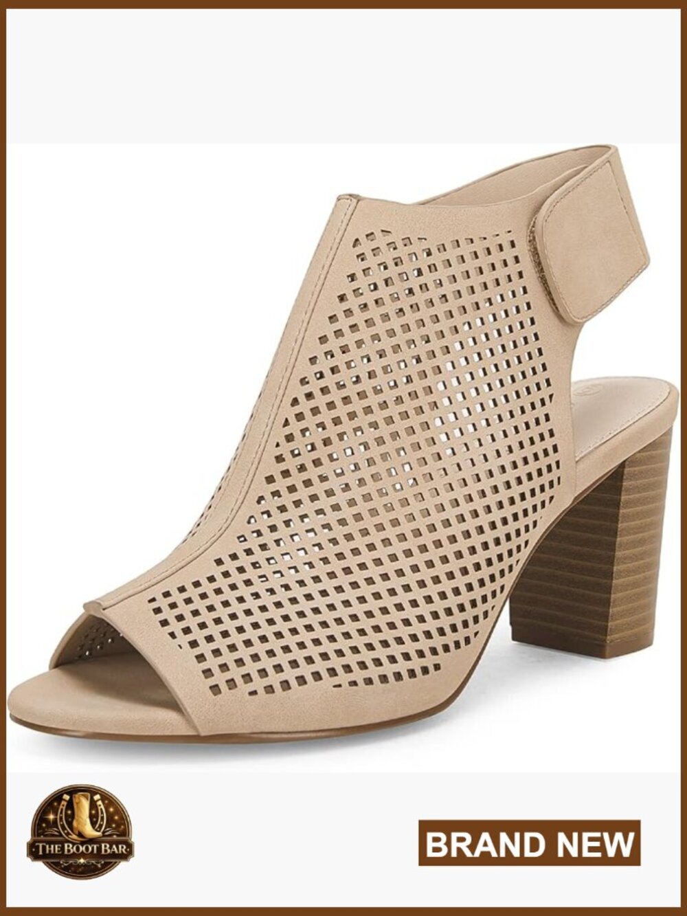 Chunky Block Sandals Heels Open Toe Cutout Ankle Strap Summer